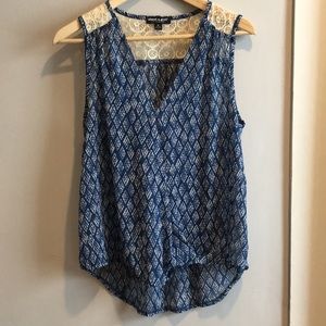 BEING DONATED 7/23 Flowy Printed Sleeveless Blouse